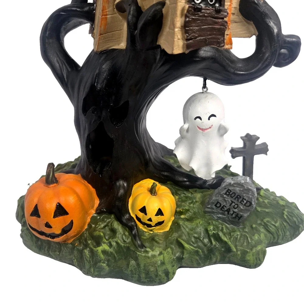 Toil & Trouble LED Lighted Haunted Tree House Ghost Halloween Decor 17 Inch New